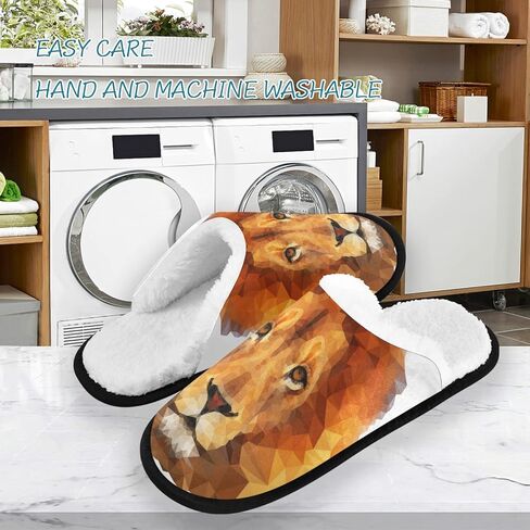 النعال النسائية لينة غامض المضادة للانزلاق وحيد الصوف المرجاني السفر شبشب منزل دافئ أفخم غرفة نوم أحذية منزلية الأسد الملك 5-8 in Kuwait