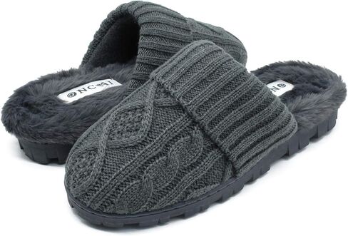 شباشب منزلية للنساء من ONCAI - شباشب شتوية للنساء من الصوف المحبوك من إسفنج الذاكرة سهلة الارتداء ومريحة ودافئة في الهواء الطلق مبطنة بالفرو للسيدات في الحديقة (مقاس 5-11)... in Kuwait