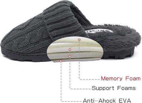 شباشب منزلية للنساء من ONCAI - شباشب شتوية للنساء من الصوف المحبوك من إسفنج الذاكرة سهلة الارتداء ومريحة ودافئة في الهواء الطلق مبطنة بالفرو للسيدات في الحديقة (مقاس 5-11)... in Kuwait