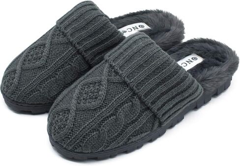 شباشب منزلية للنساء من ONCAI - شباشب شتوية للنساء من الصوف المحبوك من إسفنج الذاكرة سهلة الارتداء ومريحة ودافئة في الهواء الطلق مبطنة بالفرو للسيدات في الحديقة (مقاس 5-11)... in Kuwait