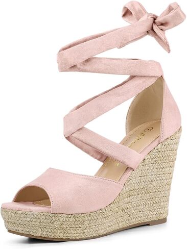 Allegra K Women's Lace Up Espadrilles Wedges Sandals in Saudi Arabia