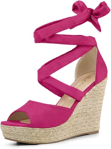 Allegra K Women's Lace Up Espadrilles Wedges Sandals in Saudi Arabia