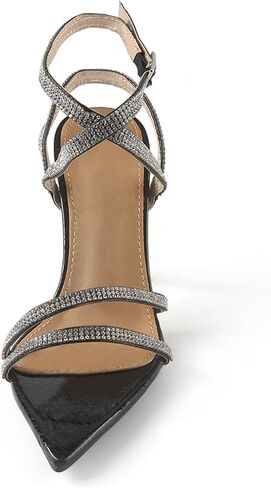 MUSSHOE Pointed Toe Heels for Women Ankle Strap Women's Heeled Sandals Glitter Heels in Saudi Arabia