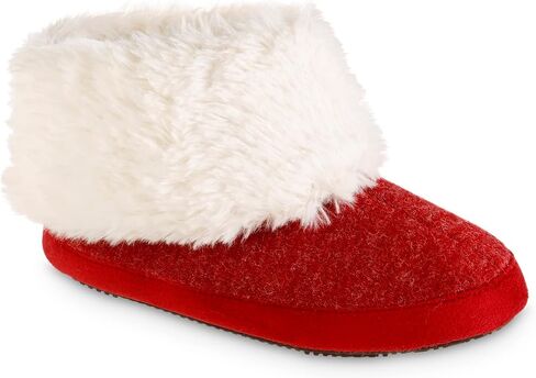 isotoner Women's Recycled Comfort Memory Foam Heather Knit Marisol Boot Slippers in Saudi Arabia