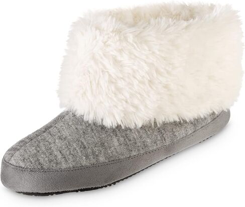 isotoner Women's Recycled Comfort Memory Foam Heather Knit Marisol Boot Slippers in Kuwait