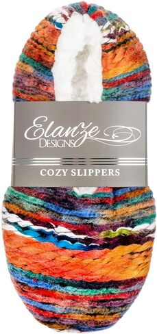 شبشب نسائي من Elanze Designs Yarn Craft Blend مبطن بالقطيفة ومريح وغير قابل للانزلاق في الأماكن المغلقة in Kuwait