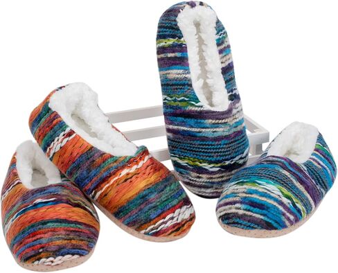 شبشب نسائي من Elanze Designs Yarn Craft Blend مبطن بالقطيفة ومريح وغير قابل للانزلاق في الأماكن المغلقة in Kuwait