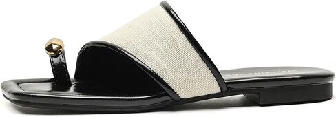 Women's Summer Fashion Outerwear Square Toe Sandals Comfortable And Versatile Open-Toe Lightweight Beach Flat Sandals in Saudi Arabia