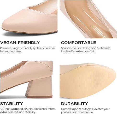 Women's Pumps Chunky Block Low Heels Closed Toe Dress Shoes with Arch Support Comfortable Wedding Party Office Shoes Heel Pumps in Saudi Arabia