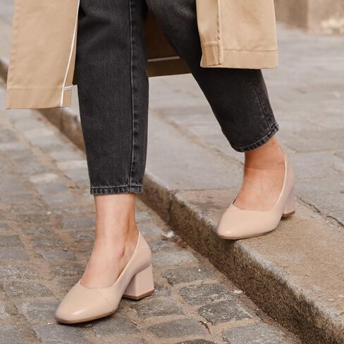 Women's Pumps Chunky Block Low Heels Closed Toe Dress Shoes with Arch Support Comfortable Wedding Party Office Shoes Heel Pumps in Saudi Arabia
