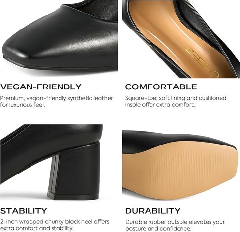 Women's Pumps Chunky Block Low Heels Closed Toe Dress Shoes with Arch Support Comfortable Wedding Party Office Shoes Heel Pumps in Saudi Arabia