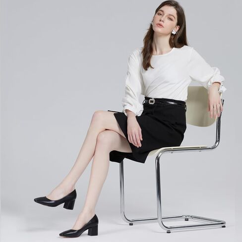 Women's Pumps Chunky Block Low Heels Closed Toe Dress Shoes with Arch Support Comfortable Wedding Party Office Shoes Heel Pumps in Saudi Arabia