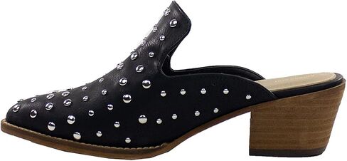 ARIDER ARiderGirl Cara Studs Studded Stacked Heel Pointed Toe Mule Slip On Mules in Saudi Arabia