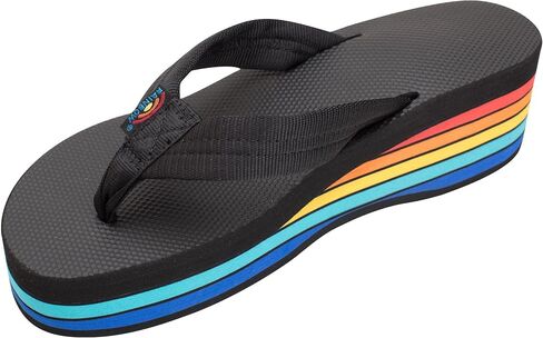 Rainbow Sandals Women's Six Layer Wedge Rubber 1" EVA Filled Nylon Strap in Saudi Arabia