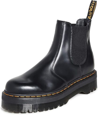 Dr. Martens Unisex 2976 Quad Platform Chelsea Boot, Black Polished Smooth, 12 UK (Women's 14 M US/Men's 13 M US) in Saudi Arabia
