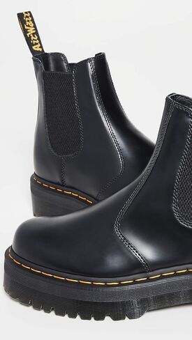 Dr. Martens Unisex 2976 Quad Platform Chelsea Boot, Black Polished Smooth, 12 UK (Women's 14 M US/Men's 13 M US) in Saudi Arabia