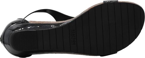 Kenneth Cole REACTION Women's Great Gal T-Strap Wedge Sandal, Black Patent, 9 M US in Saudi Arabia