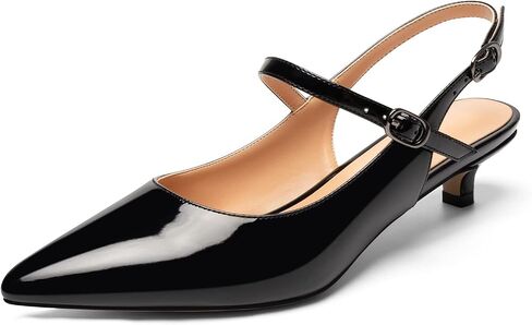Mettesally Women's Kitten Low Heels Pointed Toe Sandals Slingback Ankle Strap Mary Jane Office Party Shoes in Saudi Arabia