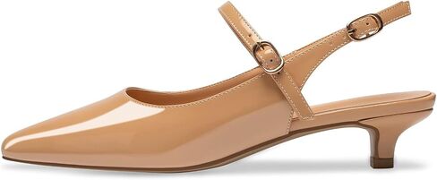 Mettesally Women's Kitten Low Heels Pointed Toe Sandals Slingback Ankle Strap Mary Jane Office Party Shoes in Saudi Arabia
