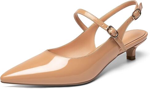 Mettesally Women's Kitten Low Heels Pointed Toe Sandals Slingback Ankle Strap Mary Jane Office Party Shoes in Saudi Arabia