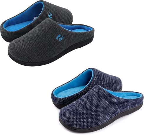 مجموعة RockDove مكونة من زوجين - مقاس أمريكي 9-10 شبشب إسفنجي ذو ذاكرة أصلي للسيدات بلونين (رمادي داكن وأزرق ودنيم/أزرق سماوي) in Kuwait