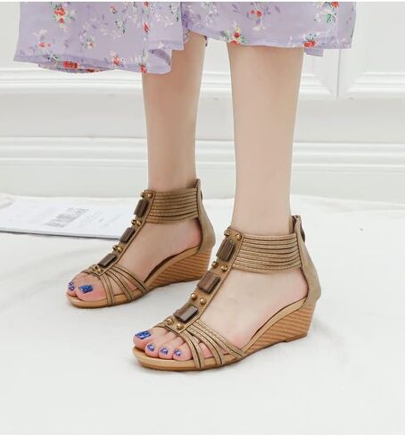 NEW Wedge Sandals for Women Open Toe Casual Summer Roman High Heel Beach Sandals in Kuwait