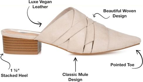 Journee Collection Womens Kalida Mules with Block Heel and Pointed Toe in Saudi Arabia