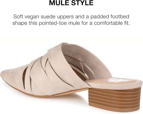 Journee Collection Womens Kalida Mules with Block Heel and Pointed Toe in Saudi Arabia