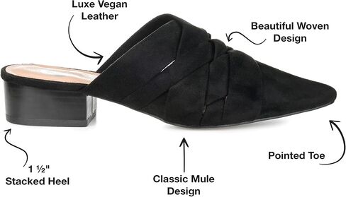 Journee Collection Womens Kalida Mules with Block Heel and Pointed Toe in Saudi Arabia