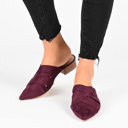 Journee Collection Womens Kalida Mules with Block Heel and Pointed Toe in Saudi Arabia
