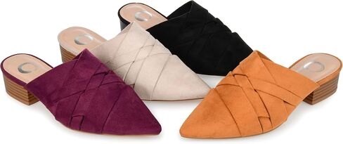 Journee Collection Womens Kalida Mules with Block Heel and Pointed Toe in Saudi Arabia