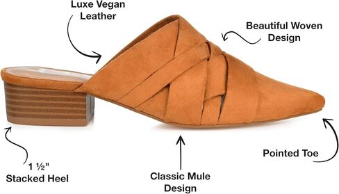 Journee Collection Womens Kalida Mules with Block Heel and Pointed Toe in Saudi Arabia