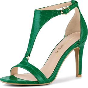 Allegra K Women's T Strap Open Toe Stiletto Heel Sandals