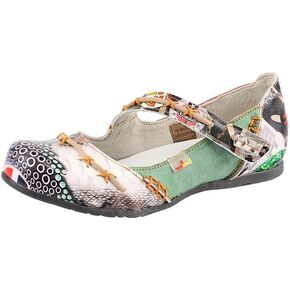 TMA EYES Multicolor Stitching Flat Soft Sole Unique Walking Style Women Shoes