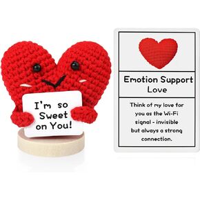 BABORUI Emotional Support Love, Handmade Emotional Support Heart Crochet for Girlfriend/Boyfriend/Wife/Husband, Emotional Support Valentines Day Gifts for Him/Her