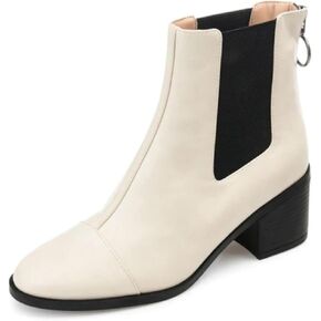 Journee Collection Womens Nigella Boot with Center Seam Detail and O-Ring Zipper