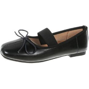 Women's Mary Jane Ballet Flat Shoes Comfort Square Toe Soft Sole Antiskid Elastic Ankle Strap Casual Dress Shoes Vintage Bow Tie Mary Janes