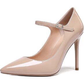 SAMMITOP Women's Pointed Toe Mary Jane Pumps High Heel Shoe with Ankle Strap