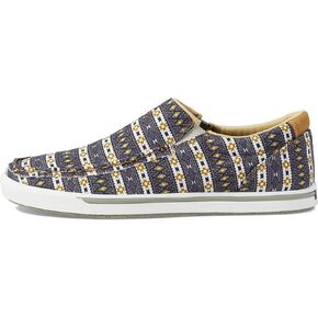Twisted X Women's Hooey Loper Slip-On Shoes - Cool and Casual Hooey Shoes with Fashionable Textile Fabric Design - Features ecoTweed Lining and Blended Rice Husk Outsole, Black & Yellow Multi, 8.5 M