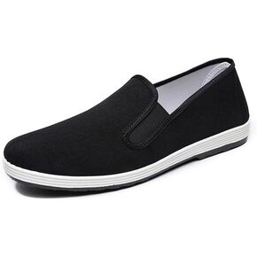Tai Chi Shoes Unisex Kung Fu Shoes for Martial Arts Karate Slip-on Chinese Beijing Shoe Rubber Sole Black