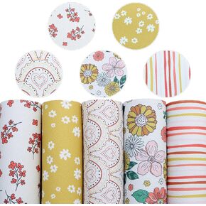 David accessories Stripe Dots Rainbow Faux Leather Fabric Sheets 3 Kinds of Synthetic Leather Fabric Assorted 5Pcs 7.7" x 12.9" (20 cm x 33 cm) for DIY Earrings Bows (Stripe Dots Rainbow)