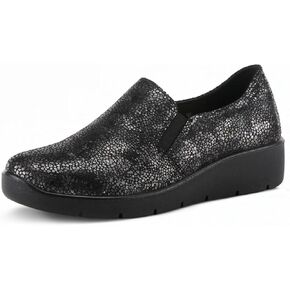Flexus Spring Step Pellegrini Women's Loafer - Embossed Clogs Platform Loafers for Women - Stretchable Casual Slip On Shoes