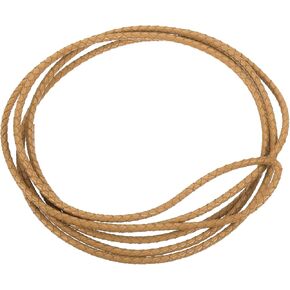 uxcell Leather Cord, 2.19 Yards 3mm Dia Braided String Strip for Purse Handbag Shoelace DIY Crafts Bracelet Making, Beige