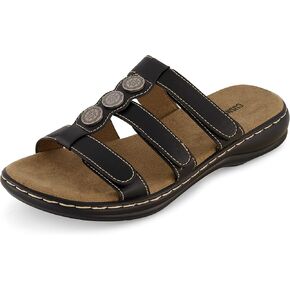 CUSHIONAIRE Women's Bowen comfort footbed Sandal with adjustable straps and +Comfort
