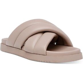 Steve Madden Womens Motte Faux Leather Slip On Slide Sandals