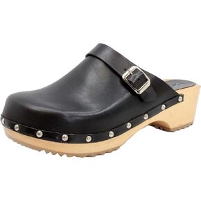 BJORK Women's Anna Swedish Open Back Wooden Clogs