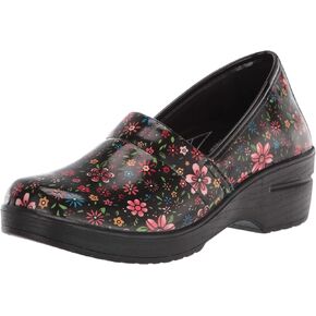 Easy Street womens Laurie Clog, Black Bright Groovy Patent, 8 X-Wide US