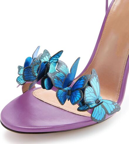 Fashion Women Stiletto High Heel Shoes with Butterfly Decorations Lace up Summer Dress Sandals Size 5-12 US in Saudi Arabia