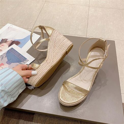 Platform High Heels Medium Width Comfortable Wedge Sandals for Women Dressy Espadrilles Wedding Summer in Saudi Arabia
