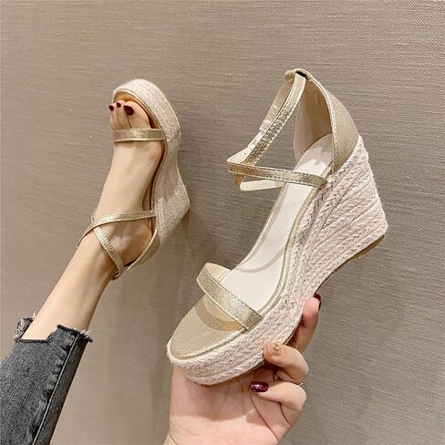 Platform High Heels Medium Width Comfortable Wedge Sandals for Women Dressy Espadrilles Wedding Summer in Saudi Arabia